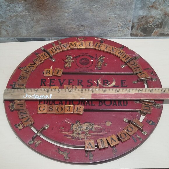 Vintage Cress Reversible Educational Board Cressco Educational Board Spelling Co - Picture 7 of 14